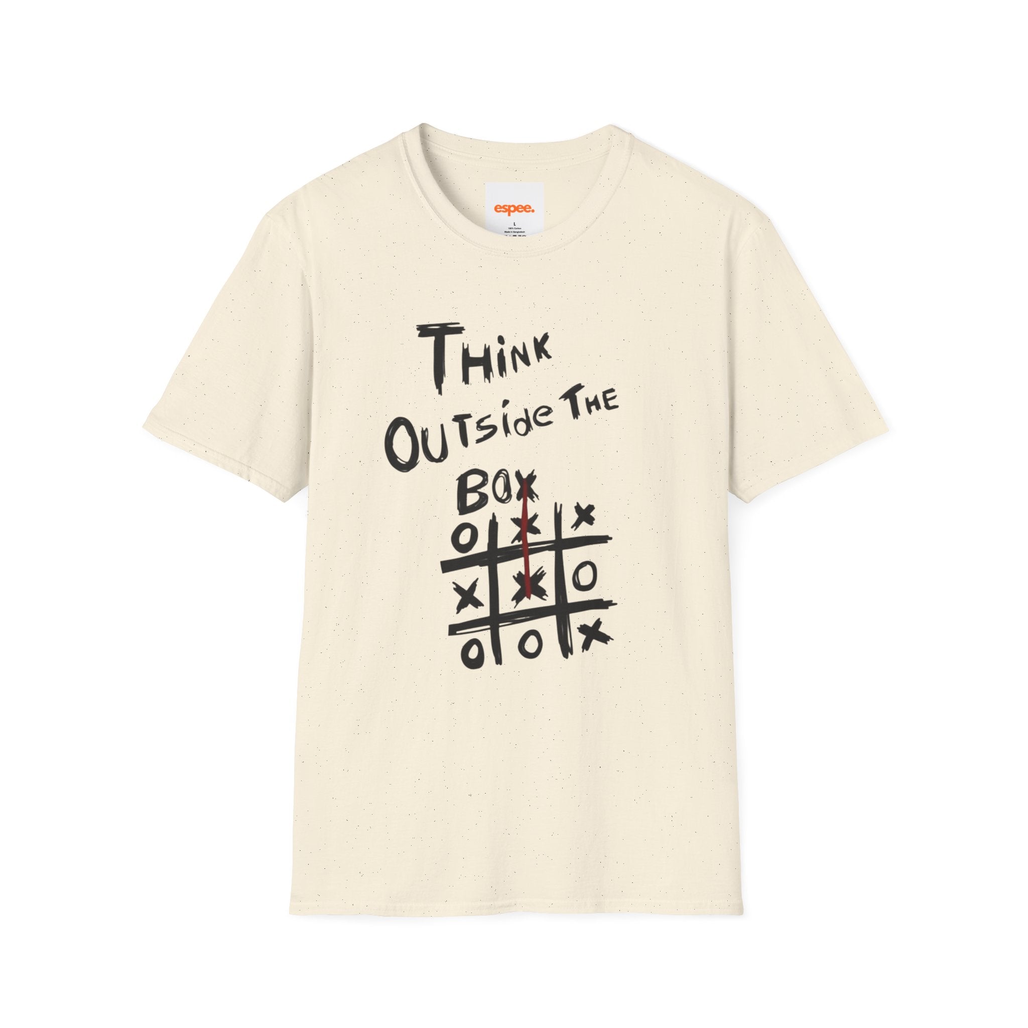 Think Outside the Box T-Shirt — Inspirational Tic-Tac-Toe Graphic