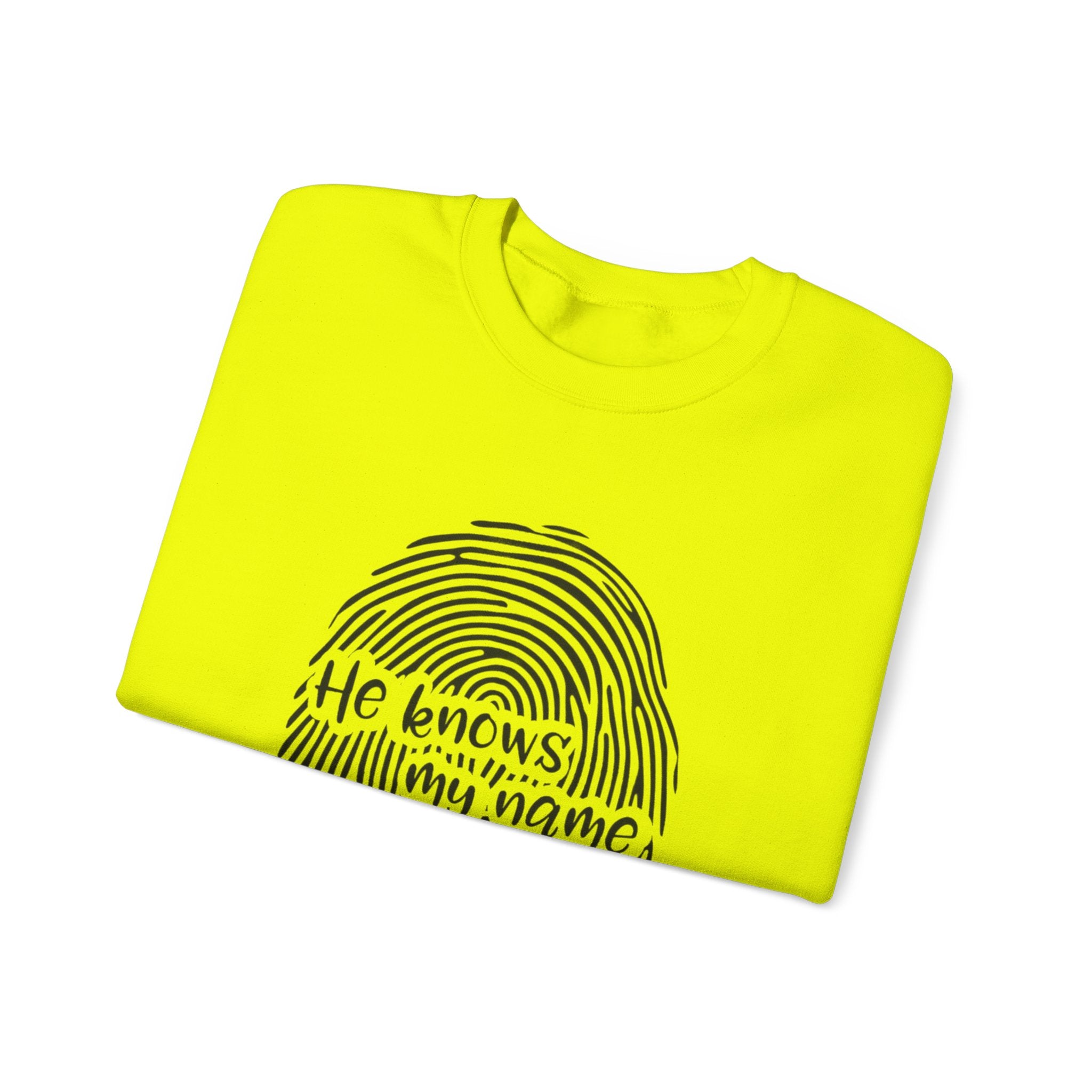 He Knows My Name fingerprint design Sweatshirt | Isaiah 43:1 faith pullover