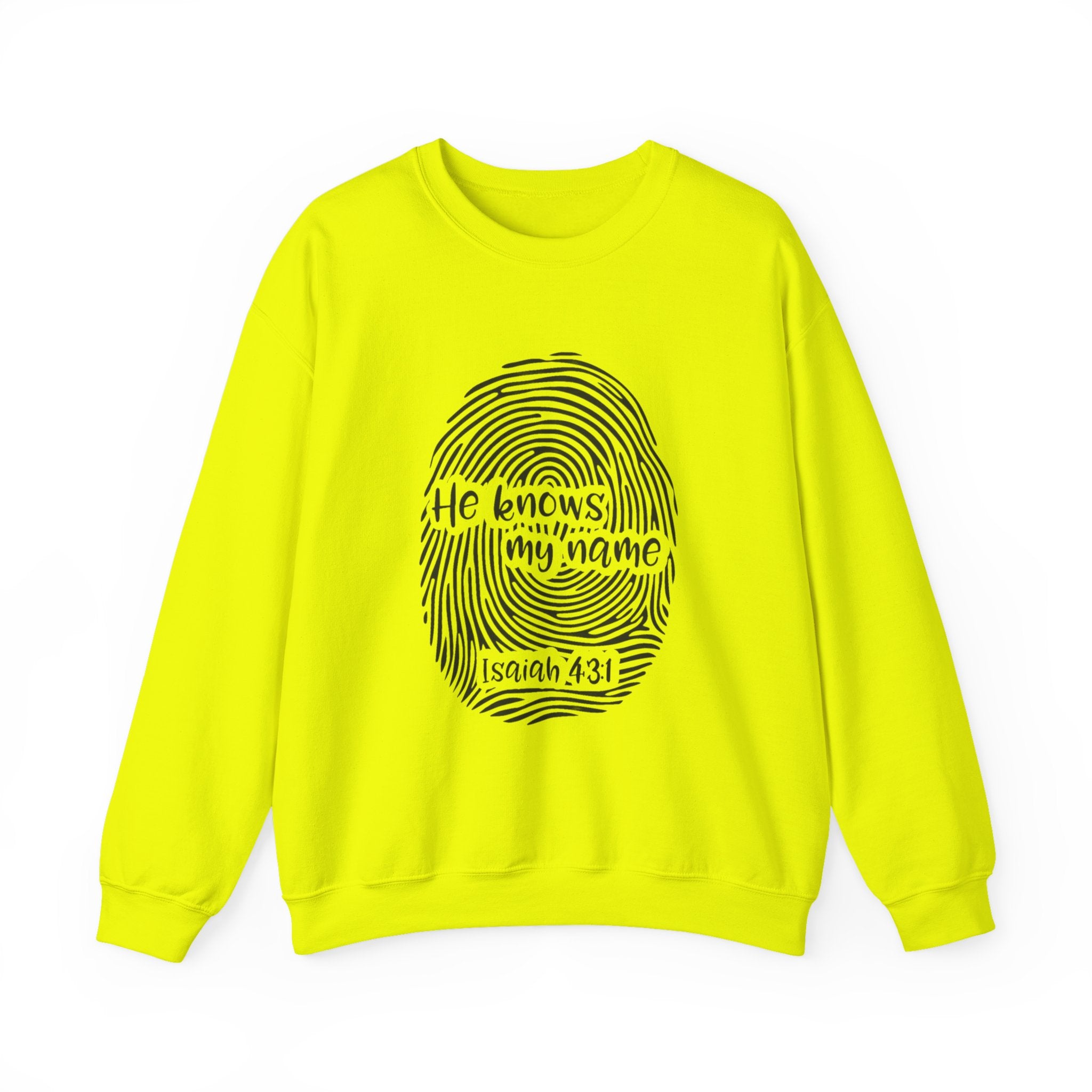 He Knows My Name fingerprint design Sweatshirt | Isaiah 43:1 faith pullover