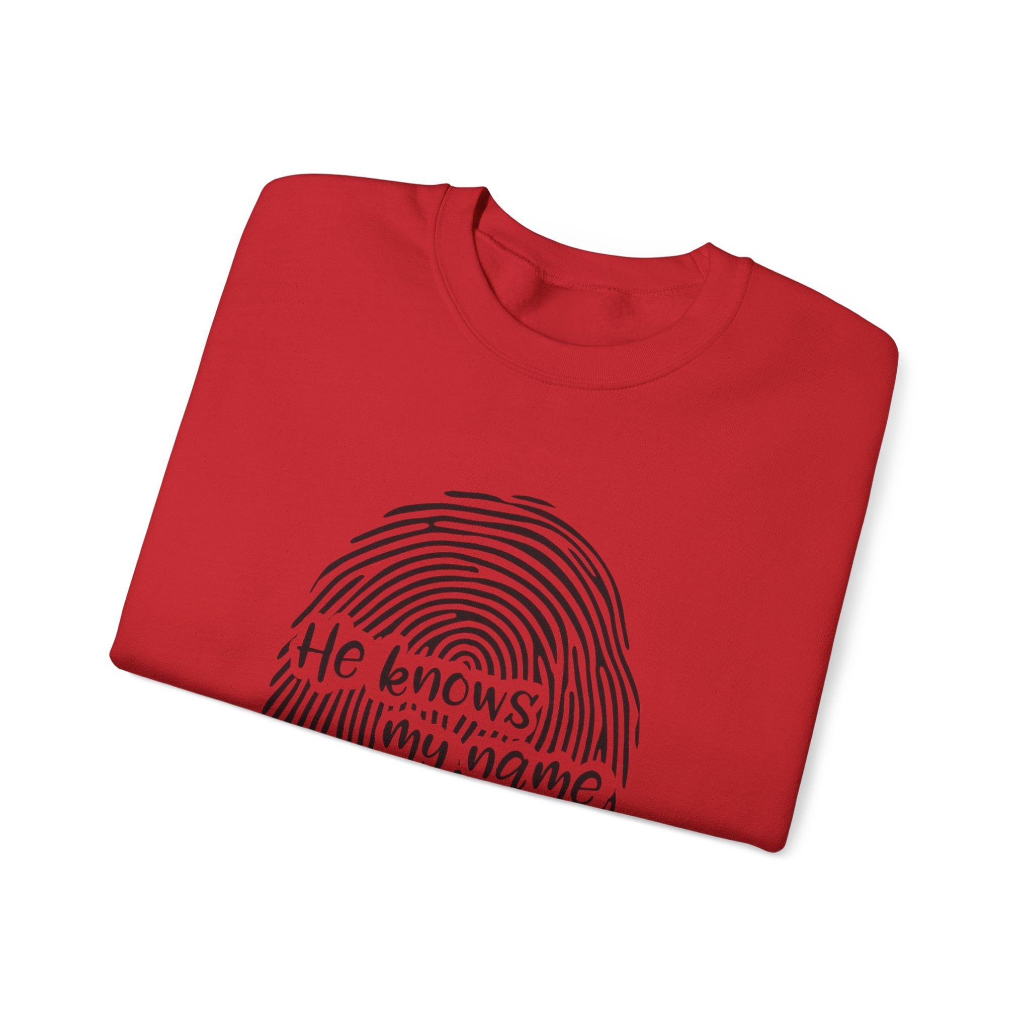He Knows My Name fingerprint design Sweatshirt | Isaiah 43:1 faith pullover